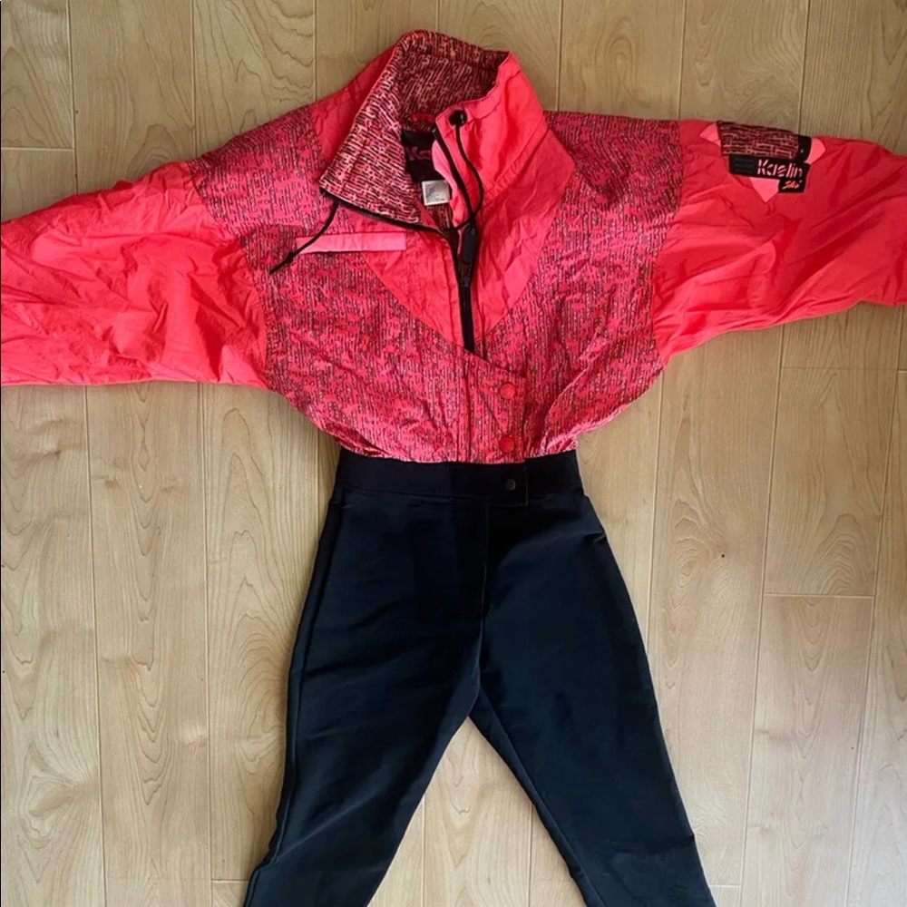 Vtg 90s KAELIN One Piece SNOW Hot Pink retro Snowsuit Womens 6